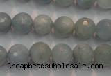 CAQ224 15 inches 10mm faceted round aquamarine beads wholesale