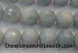 CAQ225 15 inches 12mm faceted round aquamarine beads wholesale