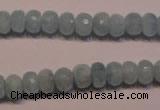 CAQ306 15.5 inches 5*8mm faceted rondelle natural aquamarine beads