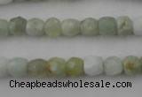 CAQ410 15.5 inches 7*8mm faceted nuggets natural aquamarine beads