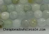 CAQ436 15.5 inches 6mm faceted round natural aquamarine beads