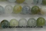 CAQ453 15.5 inches 8mm round aquamarine beads wholesale