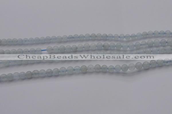 CAQ500 15.5 inches 4mm round natural aquamarine beads