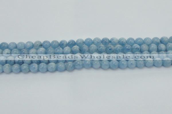 CAQ527 15.5 inches 6mm round AA+ grade natural aquamarine beads