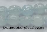 CAQ54 15.5 inches 10*15mm nugget natural aquamarine gemstone beads