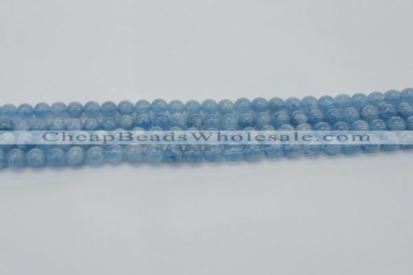 CAQ543 15.5 inches 4mm round AAAA grade natural aquamarine beads