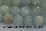 CAQ553 15.5 inches 8mm faceted round natural aquamarine beads