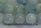 CAQ554 15.5 inches 10mm faceted round natural aquamarine beads