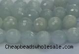 CAQ559 15.5 inches 4mm faceted round natural aquamarine beads