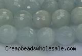 CAQ561 15.5 inches 8mm faceted round natural aquamarine beads