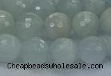 CAQ562 15.5 inches 10mm faceted round natural aquamarine beads