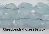 CAQ58 15.5 inches 14*16mm faceted nugget natural aquamarine beads