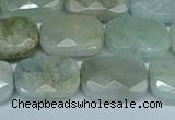 CAQ585 15.5 inches 12*16mm faceted rectangle aquamarine beads