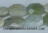 CAQ590 15.5 inches 15*20mm faceted freeform aquamarine beads