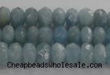 CAQ70 15.5 inches 5*7mm faceted rondelle AB grade aquamarine beads