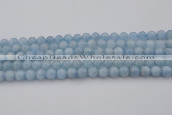 CAQ702 15.5 inches 8mm round natural aquamarine beads wholesale