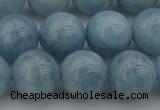 CAQ704 15.5 inches 12mm round natural aquamarine beads wholesale