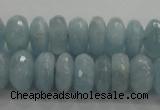 CAQ71 15.5 inches 5*9mm faceted rondelle AB grade aquamarine beads