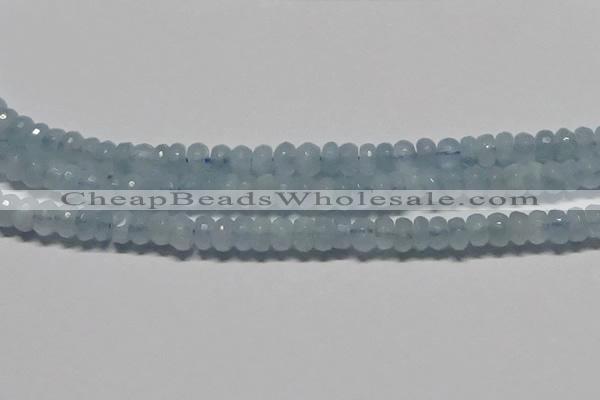 CAQ762 15.5 inches 6*10mm faceted rondelle aquamarine beads