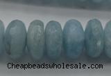 CAQ77 15.5 inches 6*11mm faceted rondelle A grade aquamarine beads