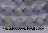 CAQ791 15.5 inches 8mm faceted nuggets aquamarine gemstone beads