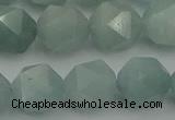 CAQ799 15.5 inches 12mm faceted nuggets aquamarine gemstone beads