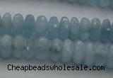 CAQ80 15.5 inches 3*7mm faceted rondelle AA grade aquamarine beads