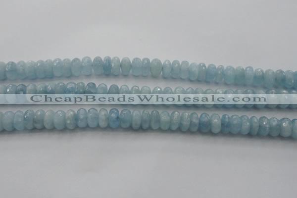 CAQ82 15.5 inches 5*9mm faceted rondelle AA grade aquamarine beads