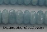 CAQ83 15.5 inches 6*11mm faceted rondelle AA grade aquamarine beads