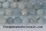 CAQ831 15.5 inches 6mm faceted nuggets aquamarine beads