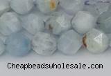 CAQ832 15.5 inches 8mm faceted nuggets aquamarine beads