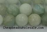 CAQ839 15.5 inches 12mm faceted round aquamarine beads wholesale