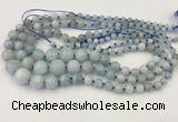 CAQ846 15.5 inches 6mm - 16mm round aquamarine graduated beads