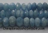 CAQ86 15.5 inches 4*7mm faceted rondelle AA grade aquamarine beads