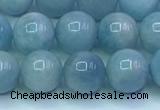 CAQ866 15.5 inches 8mm round aquamarine gemstone beads wholesale