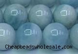 CAQ868 15.5 inches 12mm round aquamarine gemstone beads wholesale