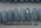 CAQ90 15.5 inches 6*13mm faceted rondelle AA grade aquamarine beads