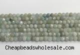 CAQ911 15.5 inches 6mm faceted round aquamarine beads wholesale