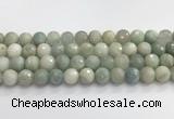 CAQ914 15.5 inches 12mm faceted round aquamarine beads wholesale