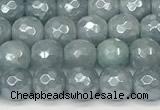 CAQ925 15 inches 6mm faceted round AB-color imitation aquamarine beads