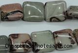 CAR23 15.5 inches 15*15mm square artistic jasper beads wholesale