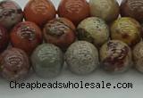 CAR352 15.5 inches 8mm round red artistic jasper beads wholesale