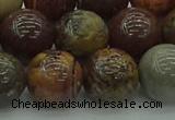 CAR355 15.5 inches 14mm round red artistic jasper beads wholesale