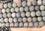 CAR373 15.5 inches 10mm round matte artistic jasper beads wholesale