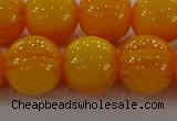 CAR405 15.5 inches 14mm round synthetic amber beads wholesale