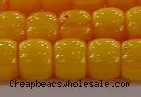 CAR412 15.5 inches 9*11mm drum synthetic amber beads wholesale