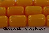 CAR414 15.5 inches 10*15mm tube synthetic amber beads wholesale