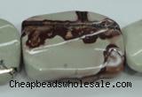 CAR48 15.5 inches 30*40mm twisted rectangle artistic jasper beads