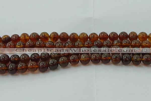 CAR529 15.5 inches 9mm - 10mm round natural amber beads wholesale