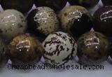 CAR55 15.5 inches 14mm round yellow artistic jasper beads